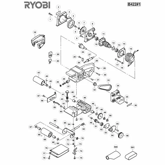 Ryobi B422 Spare Parts List Type: 1000018209